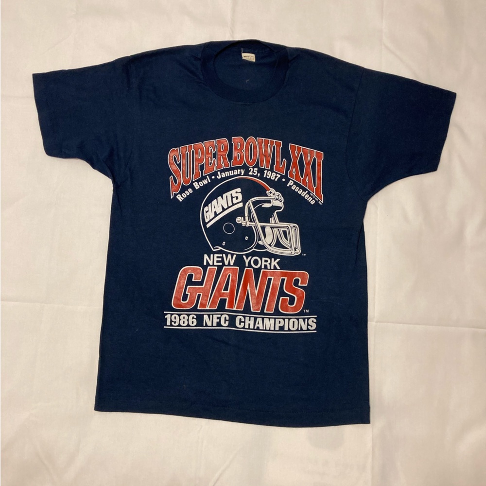 Pre-Owned Vintage New York Giants NFC 1986 Super Bowl XXI Single Stitch T-Shirt